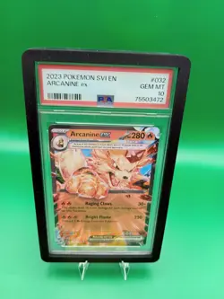 Pokemon TCG Arcanine EX Scarlet & Violet Base Set Holo Double Rare PSA 10 - Image 1
