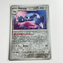 Metang 114/162 Common Reverse Holo Card SV05: Temporal Forces Pokemon TCG NM - Image 1