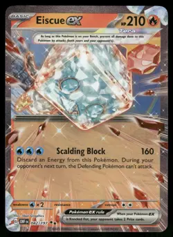 Eiscue ex 042/197 Double Rare Holo NM Pokemon SV03: Obsidian Flames - Image 1