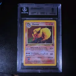 BGS 9 - FLAREON 3/64 1ST EDITION HOLO - JUNGLE POKEMON CARD TCG - Image 1