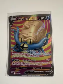 Pokemon TCG Omastar V (Full Art) Silver Tempest 174/195 Holo Ultra Rare - Image 1