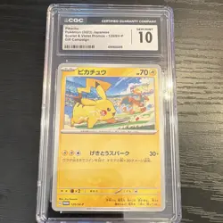 CGC 10 Pikachu 120/SV-P Japanese Sv-P Promo Holo Pokemon TCG 2023 70 HP - Image 1