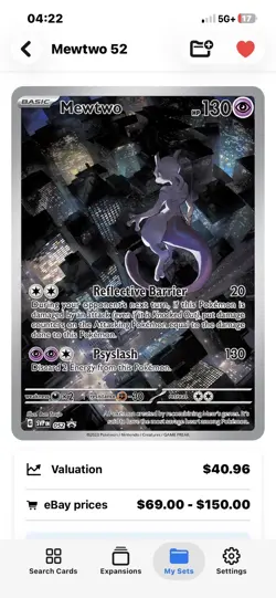 Mewtwo Promo Holo 052 Sv: Scarlet & Violet 130 HP Reflective Barrier Pokemon TCG - Image 2