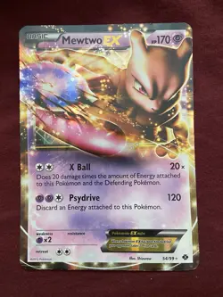 Pokemon Mewtwo EX Jumbo Promo Holo Card 054/099 2012 Basic 170 HP Psychic - Image 1