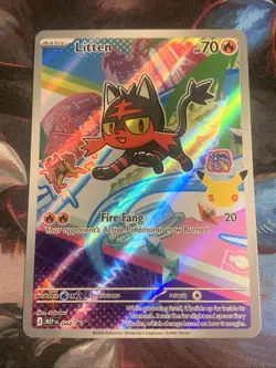 Pokemon TCG Mega Evolutions First Partner LITTEN Black Star Promo Holo Mint - Image 1
