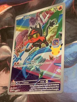 Pokemon TCG Mega Evolutions First Partner LITTEN Black Star Promo Holo Mint - Image 2