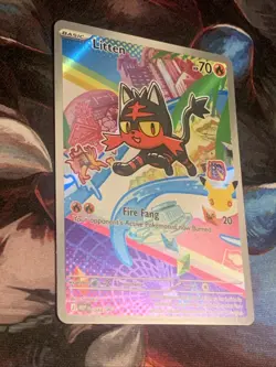 Pokemon TCG Mega Evolutions First Partner LITTEN Black Star Promo Holo Mint - Image 3