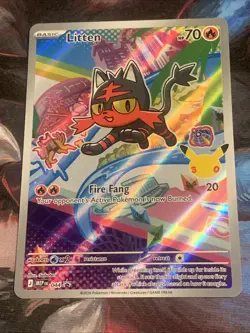 Pokemon TCG Mega Evolutions First Partner LITTEN Black Star Promo Holo Mint - Image 4