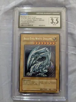 Error Misprint CGC 3.5  YuGiOh Dark Duel Stories Blue-Eyes White Dragon DDS-001 - Image 1