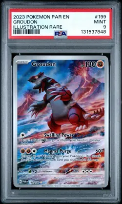 GROUDON 199/182 PSA 9 PARADOX RIFT ILLUSTRATION RARE POKEMON CARD ENGLISH - Image 1
