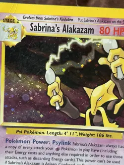 Vintage Pokemon Card Sabrina's Alakazam, Gym Challenge 16/132 , Holo Rare - Image 2