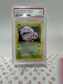 Dark Weezing Holo 14/82 - 1st Edition Team Rocket Pokemon Card PSA 9 - Image 1