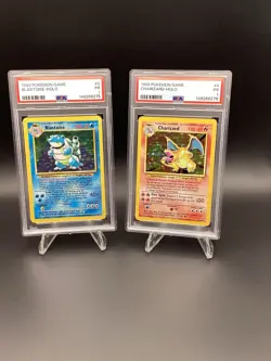 Pokemon Base Set 1999 Holo Charizard, Blastoise PSA 1 BIG 2 - Image 1