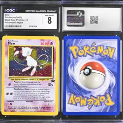 🔥 CGC 8 NM/MINT MEW HOLO | WOTC BLACK STAR PROMO POKEMON LEAGUE #9 🔥 - Image 1