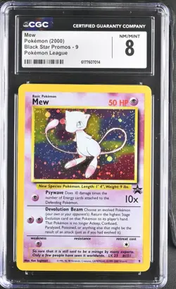 🔥 CGC 8 NM/MINT MEW HOLO | WOTC BLACK STAR PROMO POKEMON LEAGUE #9 🔥 - Image 2