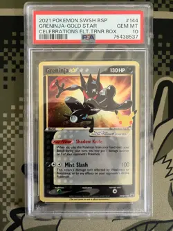 Pokemon Gold Star Greninja SWSH144 Holo PSA 10 Celebrations Promo Card English - Image 1