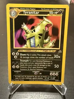 Tyranitar Non Holo Rare 31/75 Neo Discovery Set Vintage Pokemon Card - Image 1