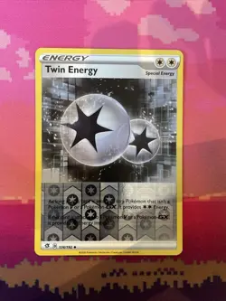Pokemon Card Twin Energy Rebel Clash Reverse Holo 174/192 Near Mint - Image 1