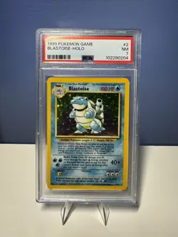 Pokemon TCG Blastoise Holo Unlimited Rare Card Base Set 2/102 PSA 7 Near Mint - Image 1