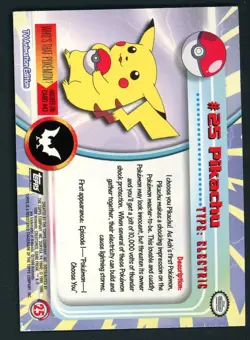 Pokemon Card Pikachu #25 Holo Foil Topps TV Animation Series LP - Image 2