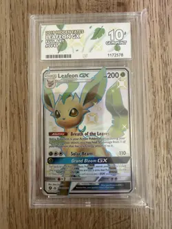 Pokemon TCG Leafeon GX Hidden Fates SV46/SV94 Holo Full Art Ultra Rare Ace 10 - Image 1