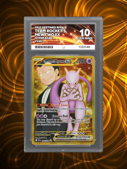 Pokemon TCG Team Rocket's Mewtwo ex 240/182 Hyper Rare Holo English ACE 10 - Image 1