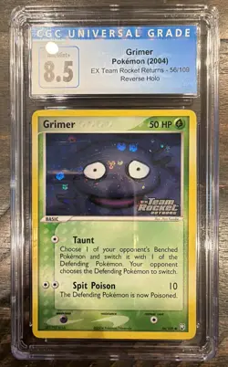 CGC 8.5 Grimer EX Team Rocket Returns 56/109 Reverse Holo Stamped Pokemon Card - Image 1