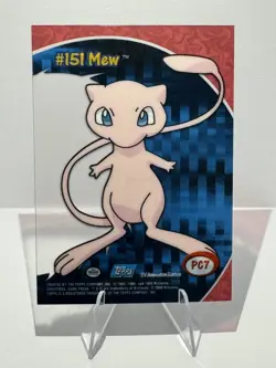 2000 TOPPS POKEMON TV ANIMATION CLEAR CARDS MEW #PC 7 EX/NM - Image 2