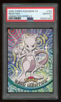 2000 Topps Pokemon TV Mewtwo Animation Series 3 #150 PSA 10 - Image 1