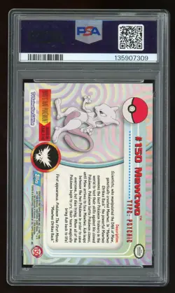 2000 Topps Pokemon TV Mewtwo Animation Series 3 #150 PSA 10 - Image 2