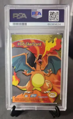 2000 TOPPS POKEMON TV ANIMATION CLEAR CARDS #PC3 CHARIZARD PSA 10 - Image 2