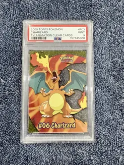 PSA 9 Charizard PC3 2000 Topps Pokemon TV Animation Clear Card Mint - Image 1