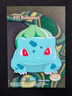 2000 Topps Pokemon TV Animation Edition Series 2 Bulbasaur Clear #PC2 Blue Logo - Image 2
