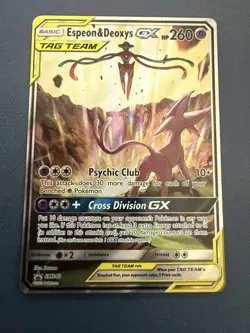Pokemon TCG Espeon & Deoxys GX SM240 TAG TEAM Holo Promo EN HP260 - Image 1