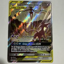Espeon & Deoxys GX TAG TEAM Promo Holo SM240 English Pokemon TCG MP - Image 1