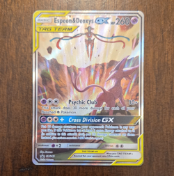Espeon & Deoxys GX TAG TEAM Promo Holo SM240 English Pokemon TCG MP - Image 1