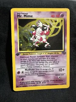 Pokemon TCG Mr. Mime Jungle Holo Card 6/64 Unlimited 1st Edition Holo Rare - Image 1