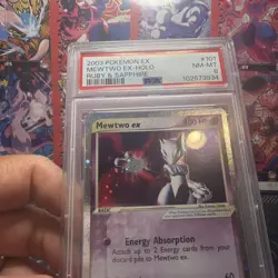 2003 POKEMON EX RUBY & SAPPHIRE #101 MEWTWO EX-HOLO PSA 8 - Image 2