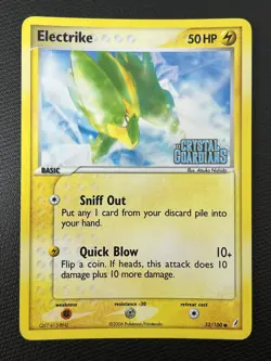 Electrike 52/100 EX Crystal Guardians Stamped Reverse Holo Pokemon TCG Card NM - Image 1