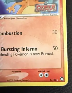Charizard 6/108 Reverse Holo EX Power Keepers Pokemon TCG Damaged DMG 2007 - Image 5