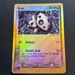 Aron 25/109 REVERSE HOLO Pokemon Card EX Ruby & Sapphire Holo Uncommon LP EXC - Image 2