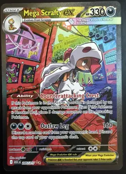 Mega Scrafty ex 285/217 SIR Ascended Heroes NM Pokemon Card Sir TCG - Image 1
