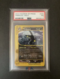 2003 Pokemon TGC Umbreon Skyridge Holo Rare Card #H30 PSA 7 - Image 1