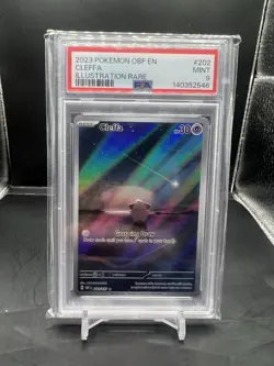 2023 POKEMON OBF EN-OBSIDIAN FLAMES ILLUSTRATION RARE #202 CLEFFA PSA 9 - Image 1