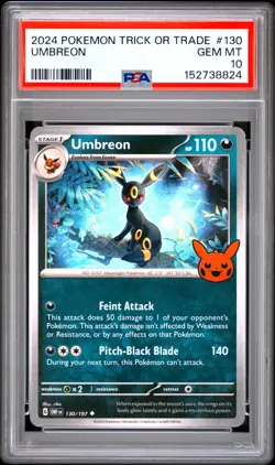 2024 POKEMON TRICK OR TRADE #130 UMBREON PSA 10 - Image 1