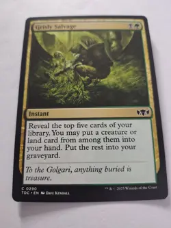 1 x MTG Magic The Gathering Commander Tarkir Dragonstorm Grisly Salvage exc cond - Image 1