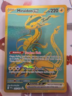 Pokemon TCG Miraidon EX Hyper Rare Card Scarlet Violet Paldean Fates 243/091 NM+ - Image 1