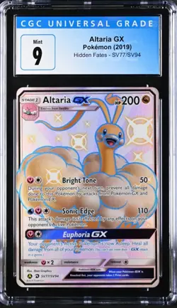Altaria GX SV77/SV94 Hidden Fates: Shiny Full Art Pokemon Card - CGC 9 MINT - Image 3