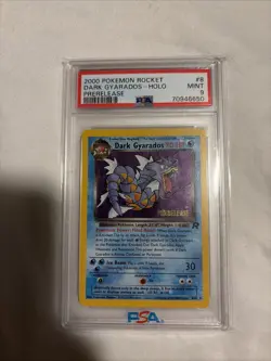 PSA 9 Dark Gyarados Prerelease Holo #8 Team Rocket 2000 Pokemon WOTC - Image 1