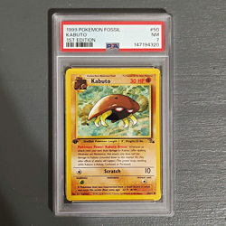 PSA 7 Pokemon TCG Kabuto 50/62 Fossil 1st Edition Regular English 1999 - Image 1